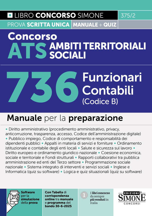 Concorso ATS Ambiti Territoriali Sociali 736 Funzionari Contabili (Codice B) – Manuale per la preparazione
