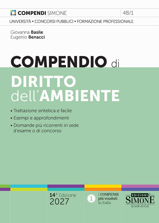 Compendio di Diritto dell'Ambiente 2027 - Giovanna Basile, Eugenio Benacci