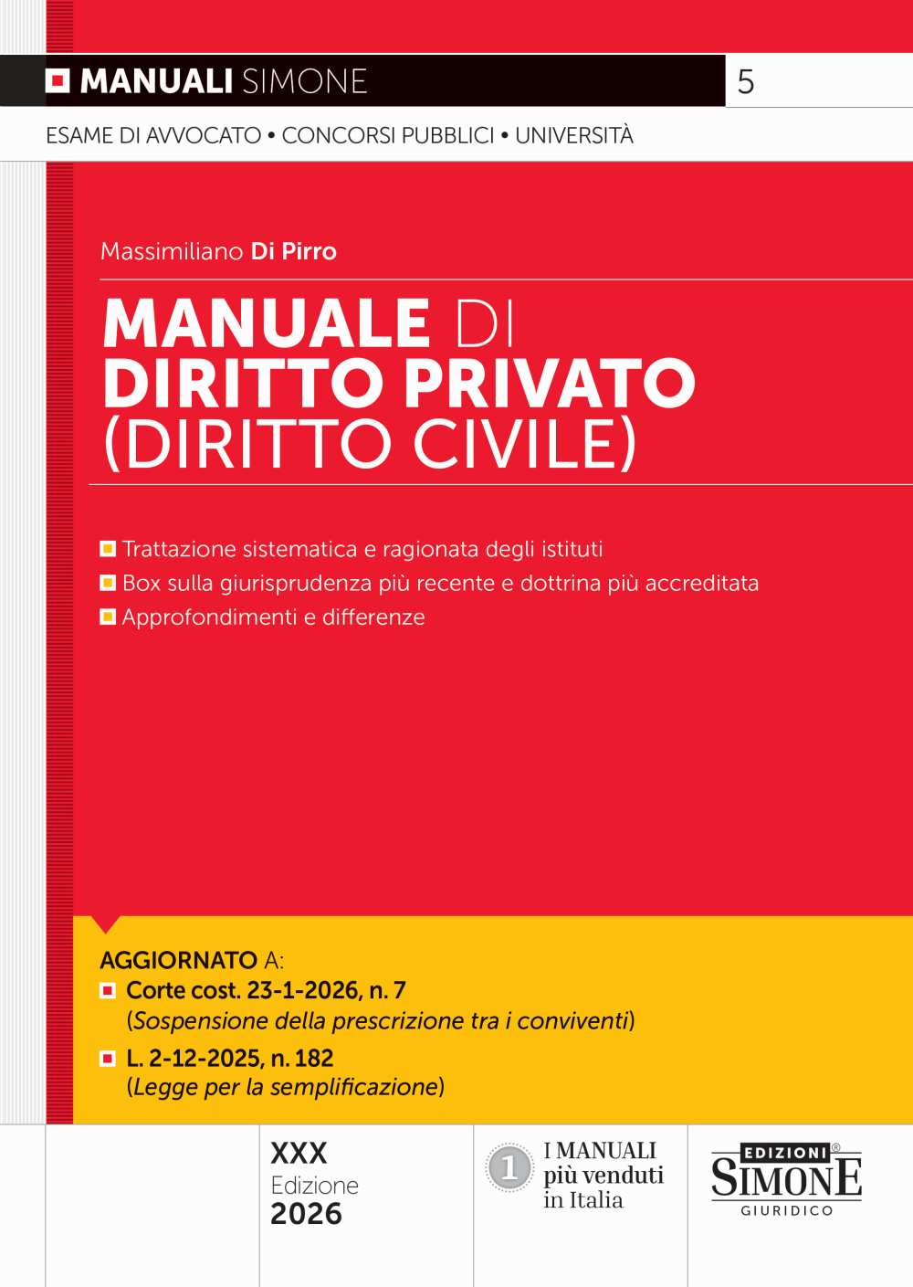 Manuale di Diritto Privato (Diritto Civile) 2026 - Massimiliano Di Pirro