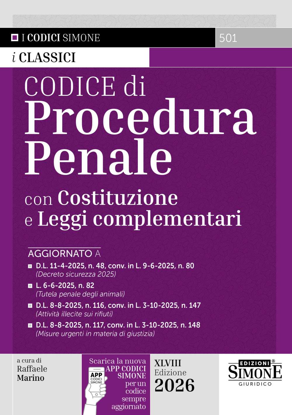 Codice di Procedura Penale con Costituzione e leggi complementari 2026 - Raffaele Marino