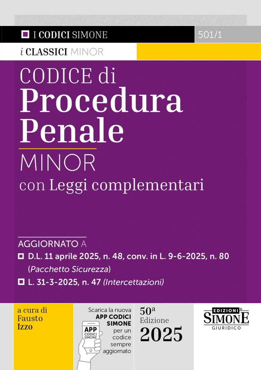 Codice di Procedura Penale Minor con Leggi complementari 2025 (50°ED.) - Fausto Izzo