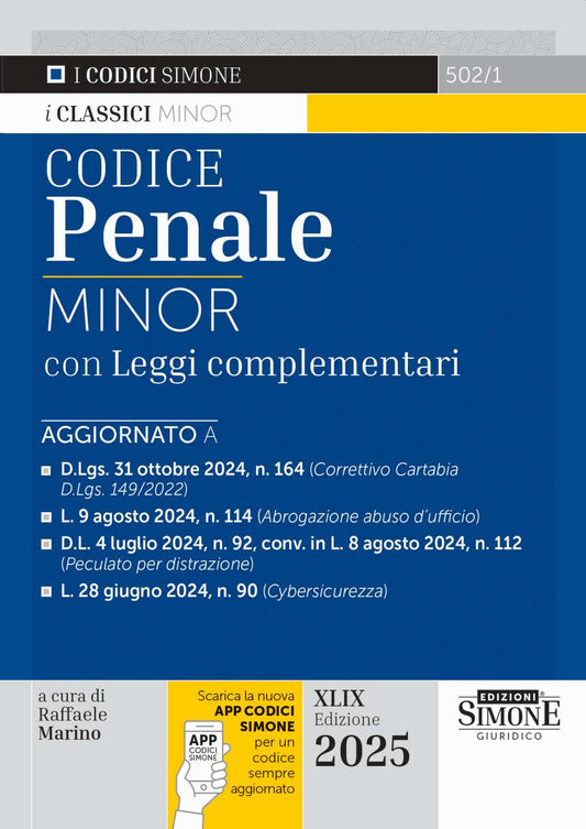 Codice Penale Minor con leggi complementari 2025