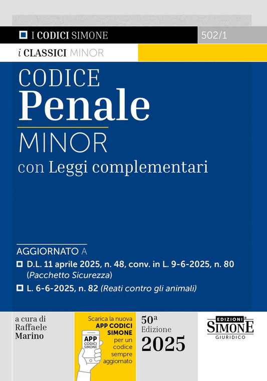 Codice Penale Minor Leggi complementari 2025 (50° ED.) - Raffaele Marino