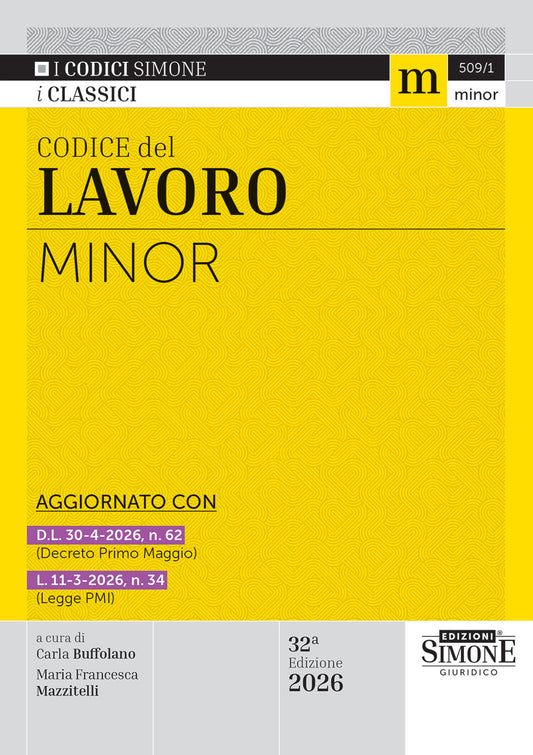 Codice del Lavoro Minor 2026 - Carla Buffolano, Maria Francesca Mazzitelli