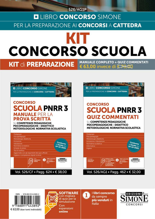 KIT Concorso Scuola PNRR3 - MANUALE + QUIZ COMMENTATI