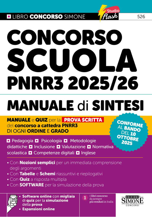 Concorso Scuola PNRR3 2025/26 – Manuale di Sintesi per la Prova Scritta del concorso a cattedra – Per ogni ordine e grado