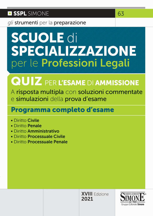 Scuole di Specializzazione per le Professioni Legali – Quiz per l'esame di ammissione