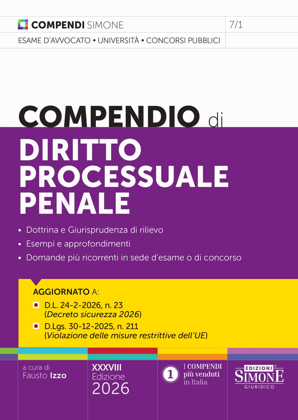 Compendio di Diritto Processuale Penale 2026 - Fausto Izzo