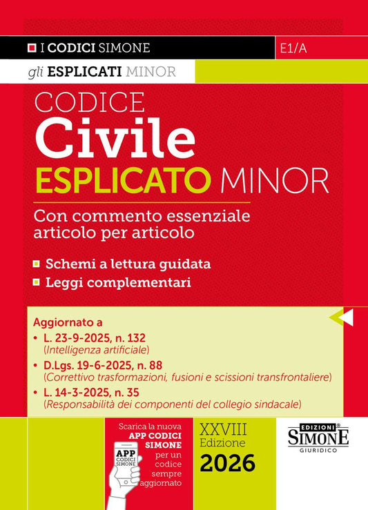 Codice Civile Esplicato Minor 2026