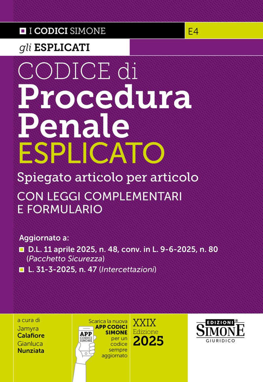 Codice di Procedura Penale Esplicato 2025 - Jamyra Calafiore, Gianluca Nunziata