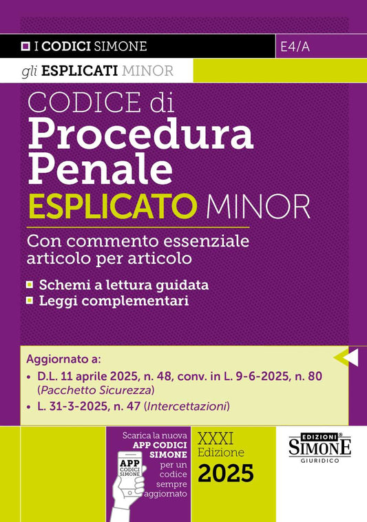 Codice di Procedura Penale Esplicato Minor 2025