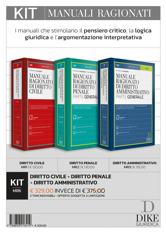 KIT Manuali Ragionati Diritto Civile + Diritto Penale + Diritto Amministrativo 2025 - Angelo Salerno, Francesco Caringella