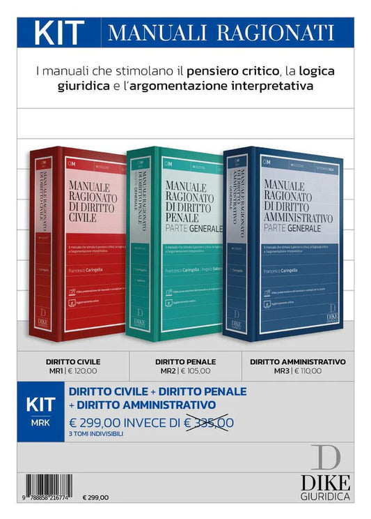 PROMO KIT Manuali Ragionati di Diritto Civile, Diritto Penale, Diritto Amministrativo - Caringella, Salerno