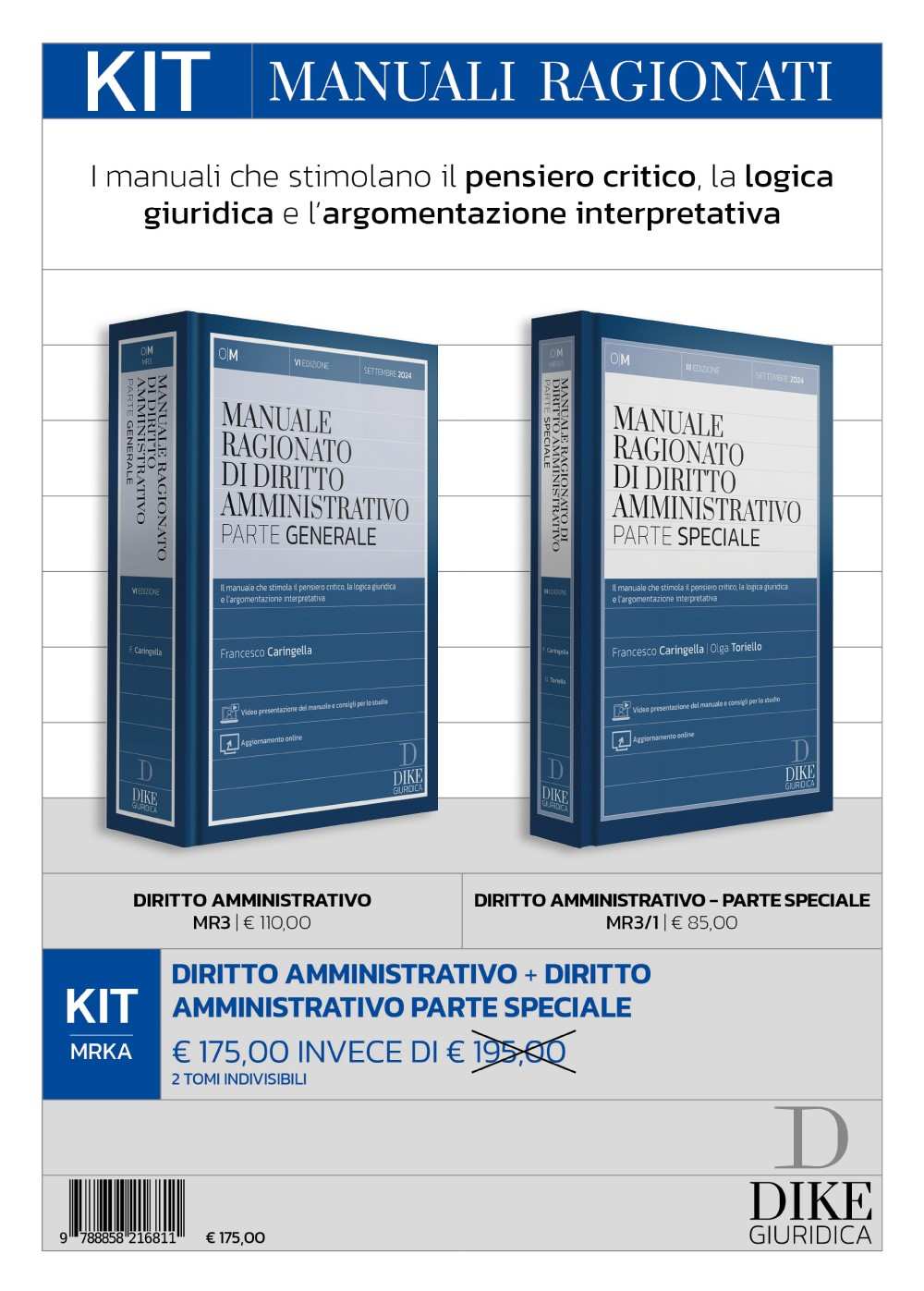 PROMO KIT Manuali Ragionati Caringella: Diritto Amministrativo +  Diritto Amministrativo Parte Speciale 2024