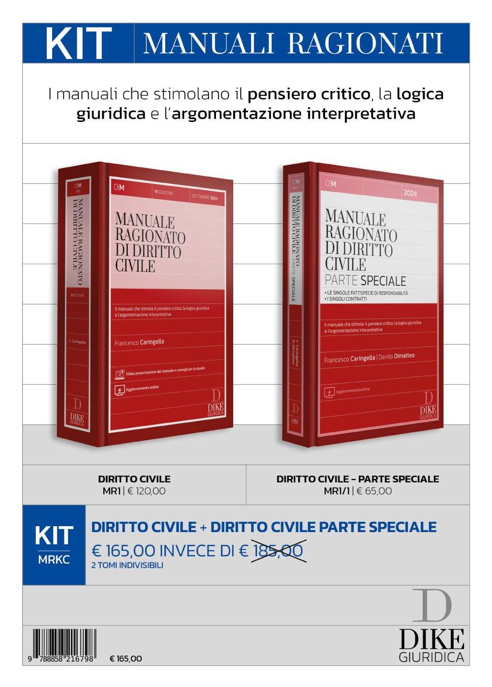 PROMO KIT Manuali Ragionati di Diritto Civile Parte Generale + Diritto Civile Parte Speciale - Caringella