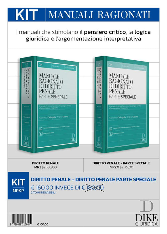 PROMO KIT Manuali Ragionati di Diritto Penale Parte Generale + Manuale Ragionato di Diritto Penale Parte Speciale - Salerno, Caringella