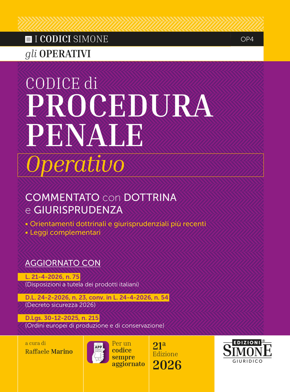 Codice di Procedura Penale Operativo 2026. Commentato con Dottrina e Giurisprudenza - Raffaele Marino