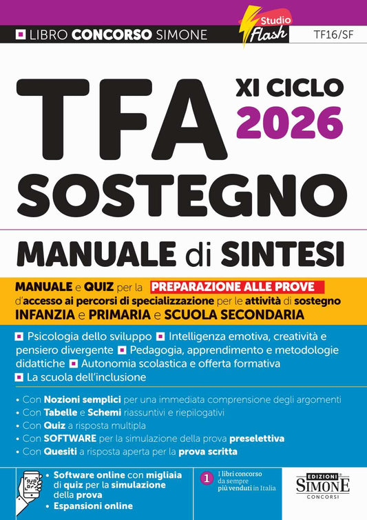 TFA XI Ciclo 2026 Sostegno – Manuale di sintesi – TF16/SF